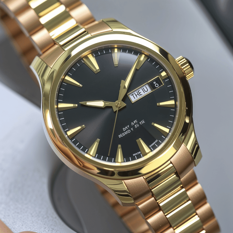 Men’s Luxury Gold & Black Watch