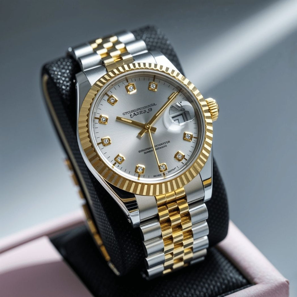 Men's silver & gold luxury watch
